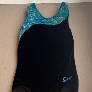 GK Black and Teal Kids Leotard
